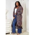 thumbnail image 4 of Double Take Full Size Multicolored Open Front Fringe Hem Cardigan, 4 of 11