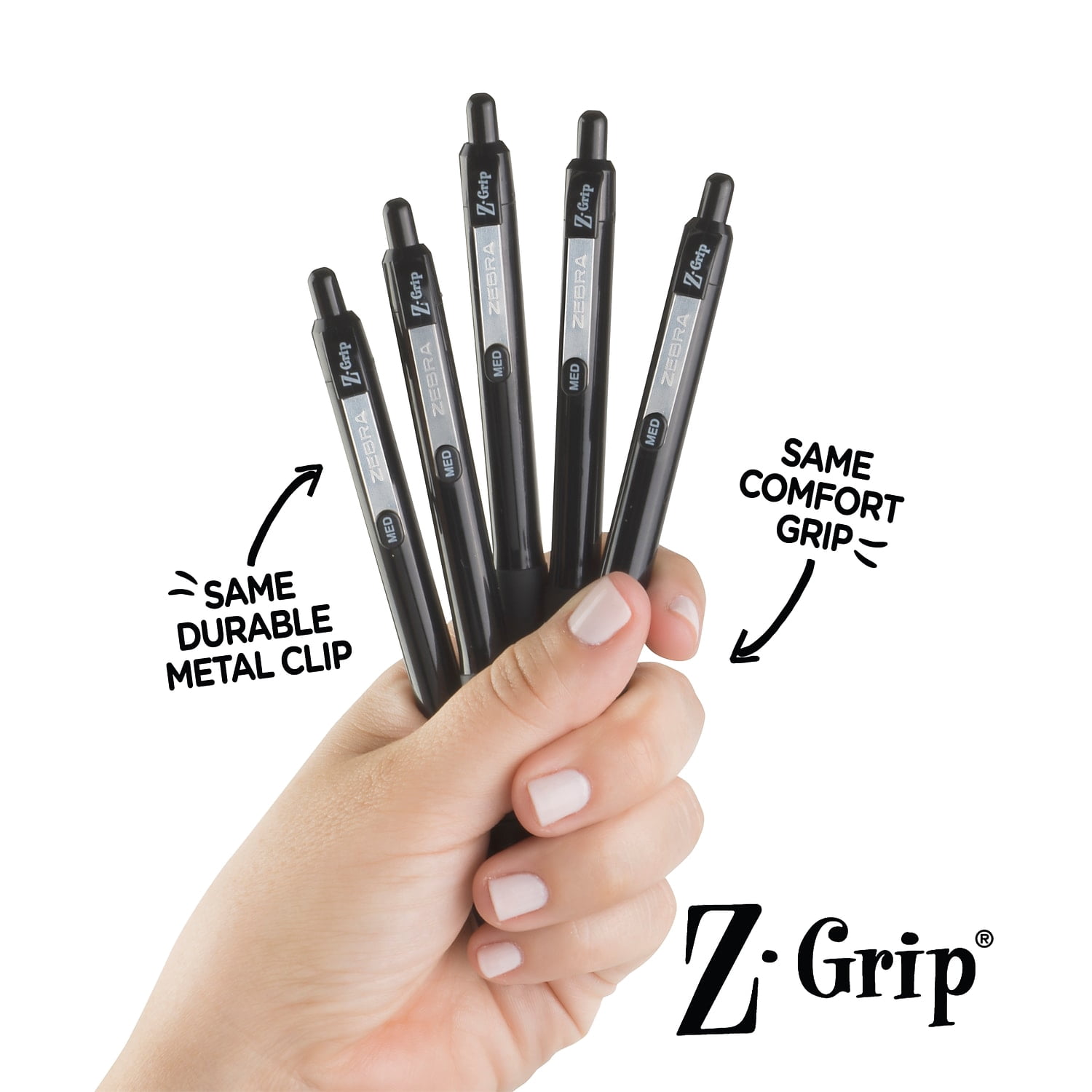 Zebra Z-Grip Recycled Retractable Ballpoint Pen Medium Point 1.0mm Black Ink 48/Pack (20418)
