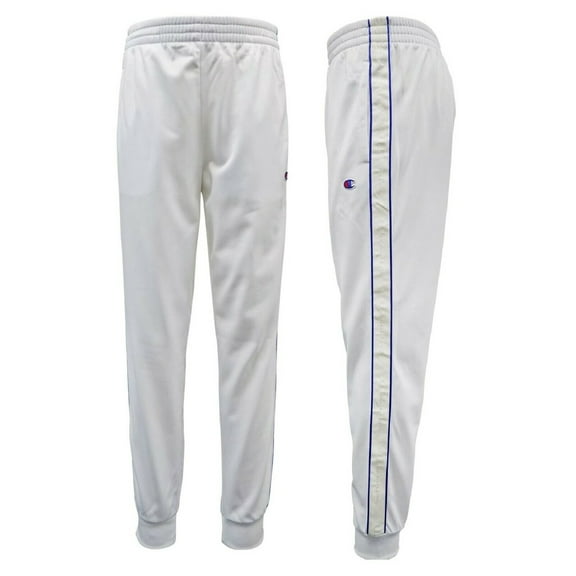Champion Boy's Tricot Track Jogger Pants w/Stripe (White, Medium, M, 10-12)