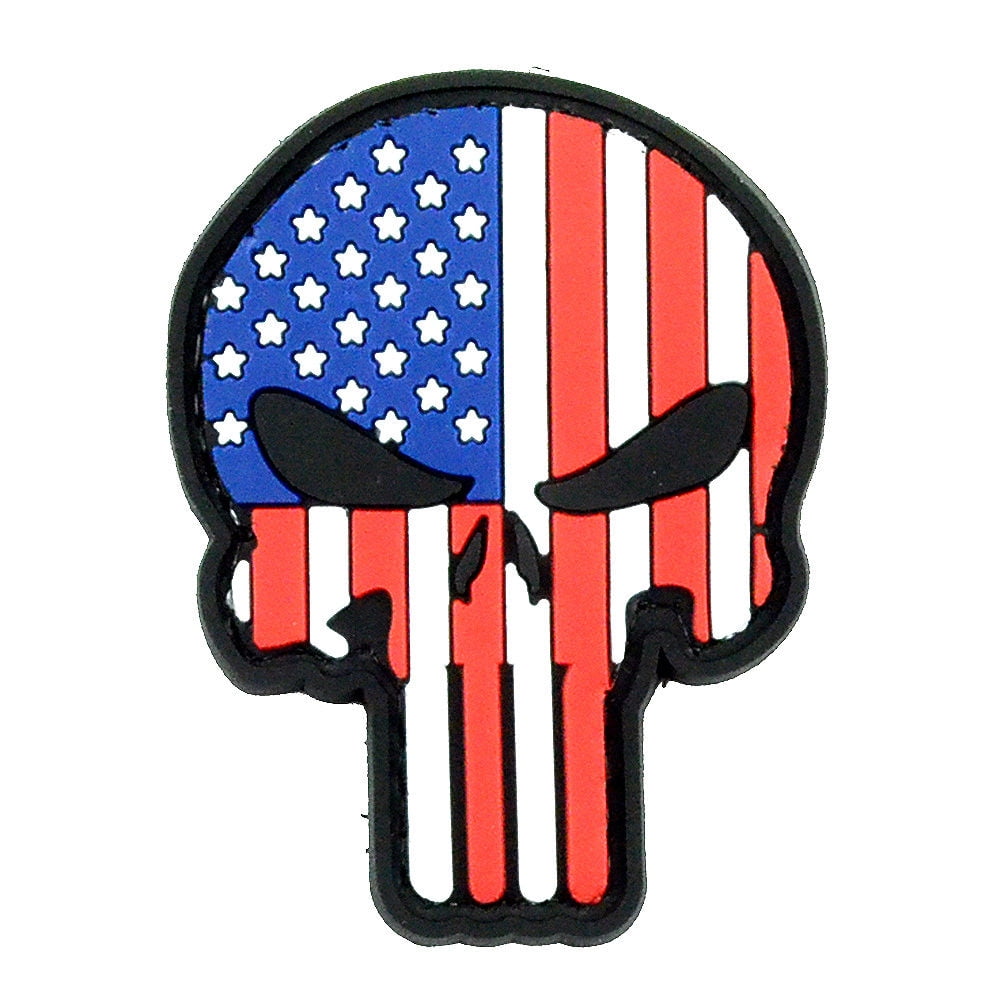 Punisher Skull Red Patch PVC Airsoft Paintball  Patch 