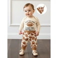 thumbnail image 3 of Rovasas Baby Boy Fall Clothes Footabll Long Sleeve Romper Pants Knotted Hat, 3 of 9