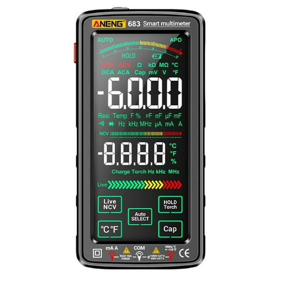 ANENG 683 6000 Count Professional Multimeter AC/DC Voltage Test Current Amperemeter Smart Touch Screen Multimeter NCV Diode Test