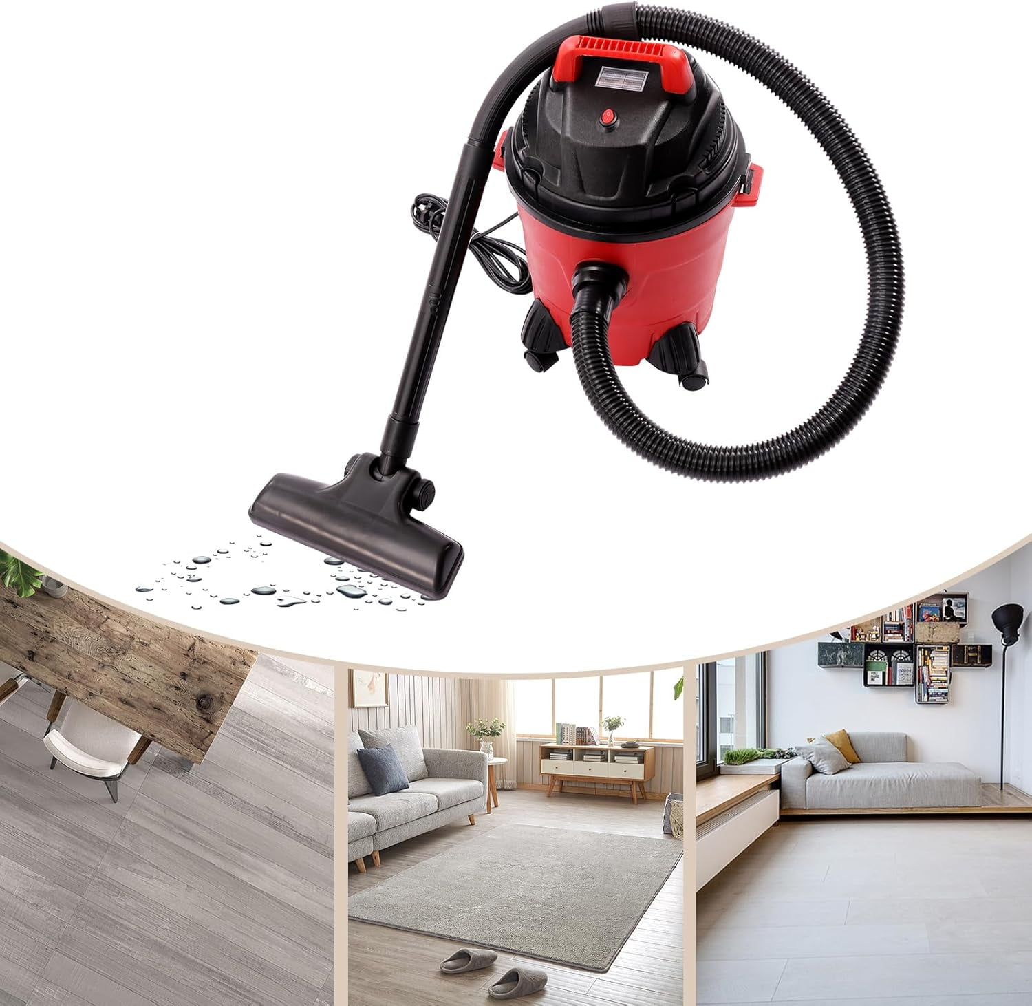 4 Gallon Wet Dry Vacuum Cleaner 1.34HP Portable Cleaner Machine Floor Cleaner with Blower Function for Floor Upholstery Gap Car