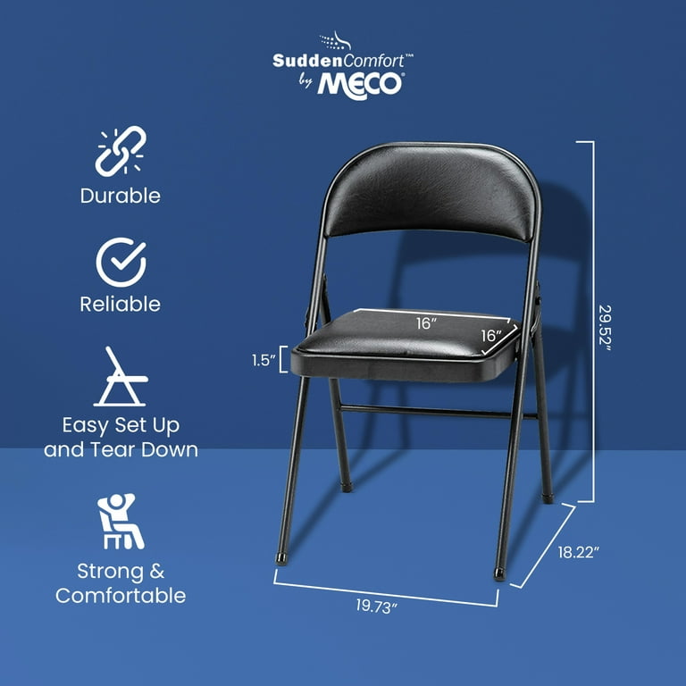 Meco Sudden Comfort Deluxe Fabric Padded Folding Chair - Heavy