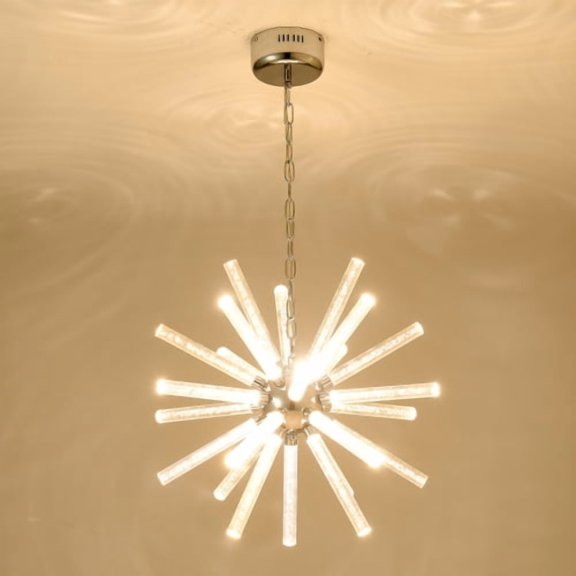 24-Light Bubble Pillar Chandelier, Adjustable Modern Pendant Lighting, Luxury Decor Lamp for Living Room Dining Room