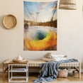 thumbnail image 2 of Yellowstone Tapestry, Morning Glory Pool in Yellowstone National Park Winter Scene Landmark Theme, Wall Hanging for Bedroom Living Room Dorm Decor, 40W X 60L Inches, Orange Brown, by Ambesonne, 2 of 5