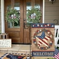 thumbnail image 5 of Utoimkio 12x18 Inch American Flag Welcome Garden Flag, Double-sided Rustic USA Patriotic Flag Outdoor Decorations Memorial Day Celebration Decor for Front Yard Lawn Patio Outside, 5 of 8