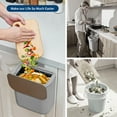 thumbnail image 3 of 2.4 Gallon Kitchen Hanging Small Trash Can with Stainless Steel Lid, Odor-Free Compost Bin, Space-Saving Garbage Can for Cabinet, Under Sink, RV, Bathroom, Grey, 3 of 7