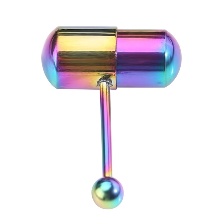 Mgaxyff Belly Button Ring,2Types Vibrating Tongue/Belly Button Ring  Stainless Steel Stud Body Piercing Jewelry, Tongue Piercing Ring