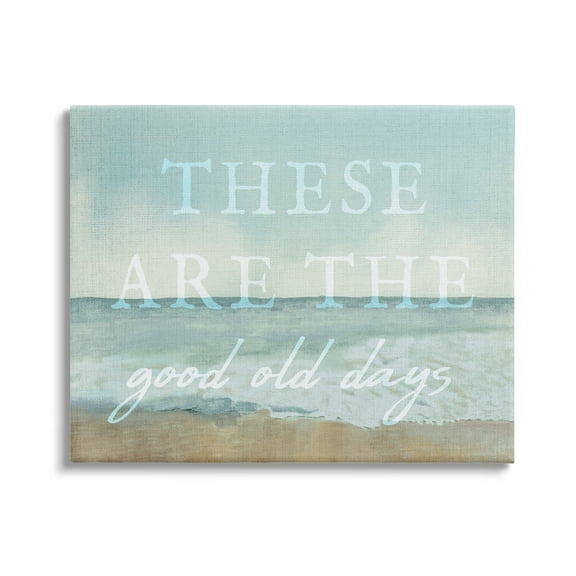 Stupell Industries Good Days Coastal Phrase Abstract Painting Gallery Wrapped Canvas Art Print Wall Art, 20 x 16