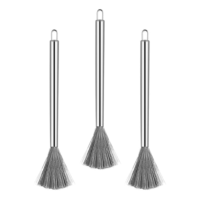 unbranded 3Ud Cepillo Para Limpieza De Ollas Y Wok Acero Inoxidable Resistente Y Práctico