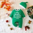thumbnail image 2 of Kids Boys Girls Christmas Romper New Spring And Autumn Long Sleeve Crawl Suit Letter Print Long Sleeve Open Jumpsuit With Hat 12-18 Months, 2 of 8