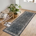 thumbnail image 6 of Washable Runner Rugs, Black 2'X6' Antique Distressed Long Rug, Modern Non Slip Stain Resistant Vintage Print Accent Carpet Floor Mat for Living Room Bedroom Dining Office Farmhouse Hallway Entryway, 6 of 6