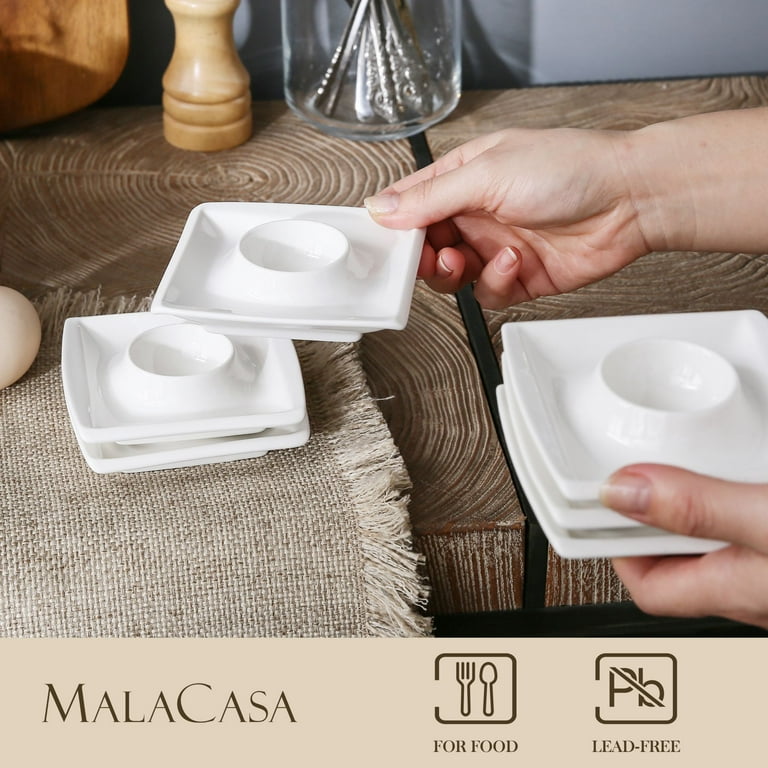 MALACASA Series Blance 6-Piece Ivory White Porcelain Dinnerware