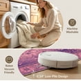 thumbnail image 5 of ODIKA 9'x12' Washable Area Rug Purple Delicate Pink Border Balanced Decorative Furry Quilted for Dining Room, Basement, Large Office, Non-Slip Chair-Friendly, 5 of 7