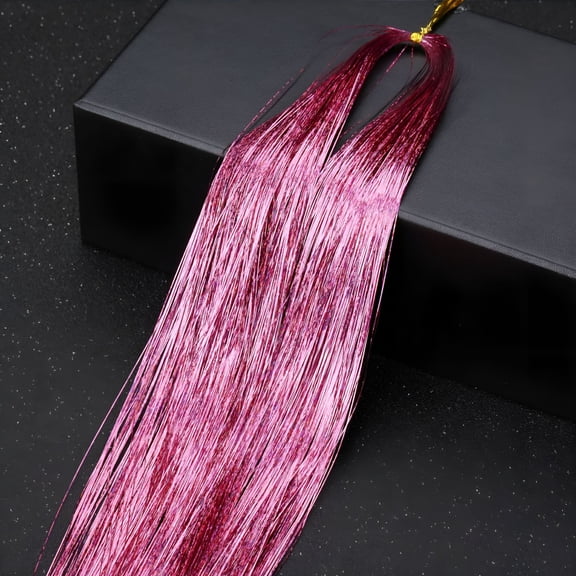 TUWAFE 47 Inches Hair Extension-Tinsel 12 Colors 2400 Strands Hair Extensions For Women Pink