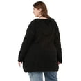 thumbnail image 3 of No Boundaries Hooded Cocoon Cardigan, Midweight, Women's & Women's Plus, 3 of 5