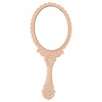 RAGUPEL Hand Mirrors with Handle,Flat Oval Hand Mirror 6.9"*3.1"*0.4" Hand Held Mirrors with Handle,Crystal-Clear Reflection Hand Mirrors with Handle,Pink