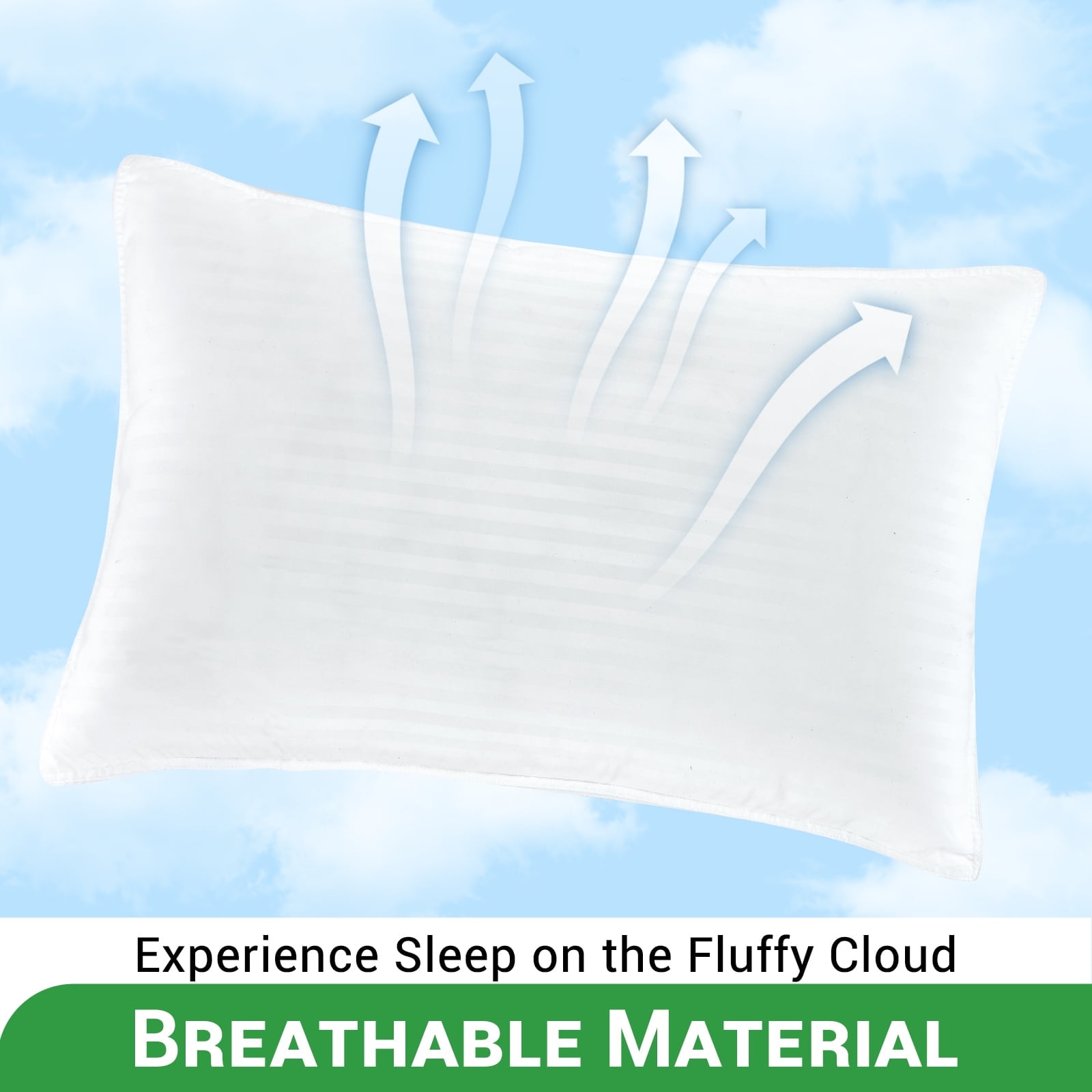 Gogreen Hotel Collection Bed Pillows for Sleeping - Down Alternative Pillows for Side, Back, and Stomach Sleepers King Size Pillows 2 Pack, 20 x 36 Inches