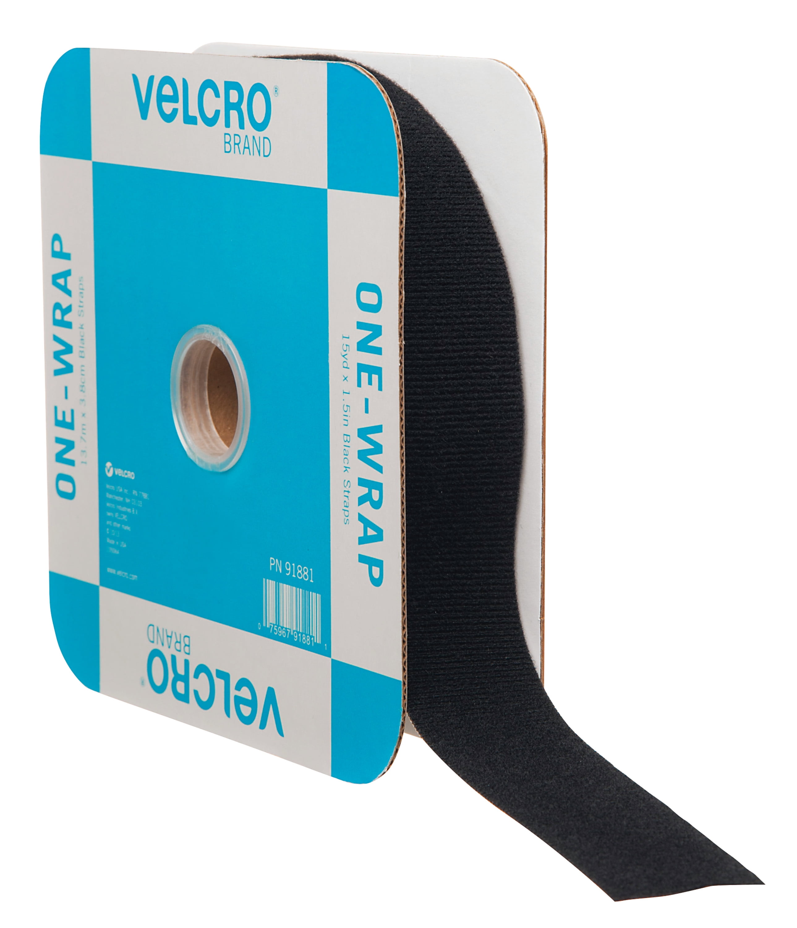 Hook and Loop Tape VELCRO Brand Reusable 12' x 3/4" Roll-Black 