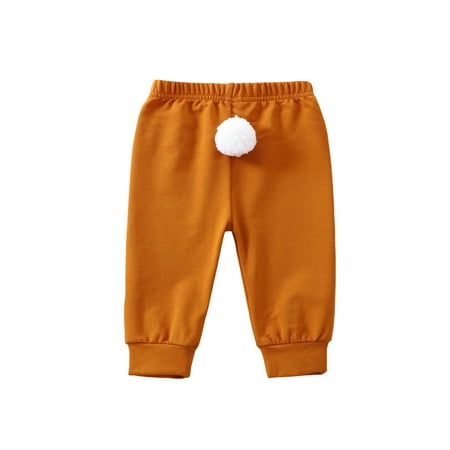 

Jkerther Baby Girls Boys Spring Autumn Pants Solid Color Elastic Band Bobble Loose Trousers