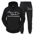 thumbnail image 2 of Conjuntos de otoño para hombre "Ingeniero eléctrico que es una pregunta" Sudadera con capucha divertida + Pantalones Trajes de 2 piezas Ropa deportiva de manga larga Pantalones de jogging, 2 of 5