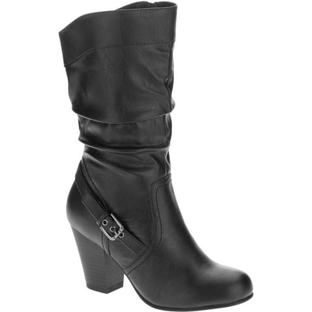 Faded Glory Women's Slouch High Heel Boot - Walmart.com