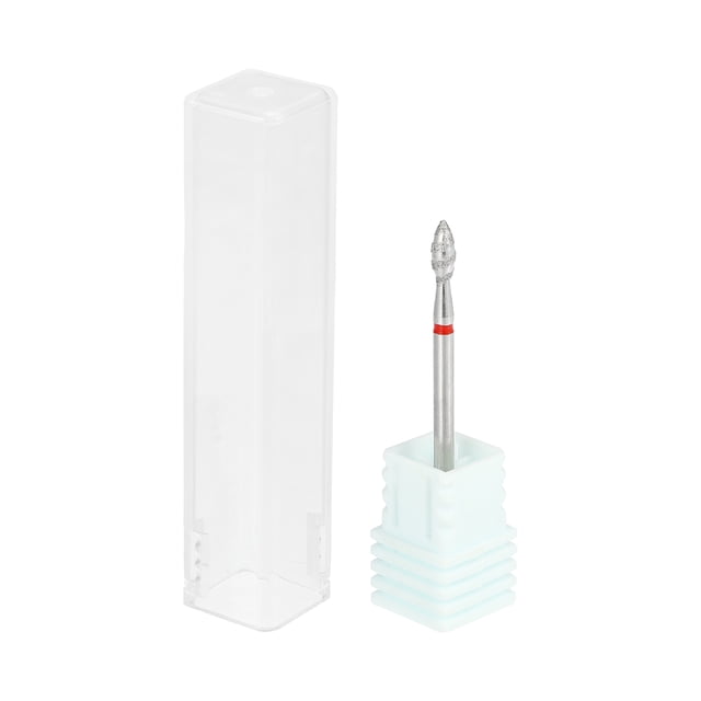Brocas de uñas Unique Bargains, brocas de acero inoxidable para uñas, eliminan la piel muerta en la parte posterior de los bordes de las uñas, tono plateado, tono plateado, espiral corta roja F