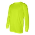 thumbnail image 4 of 4 Pack High Visibility Safety Yellow Long Sleeve Safety T-Shirts - Badger | 3.5 oz, 100% polyester | GoldenRow, 4 of 4