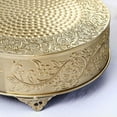 thumbnail image 3 of Efavormart 14" Gold Round Embossed Metal Cake Plateau Stand, Cake Riser for Holiday & Birthday Party Decor, 3 of 16