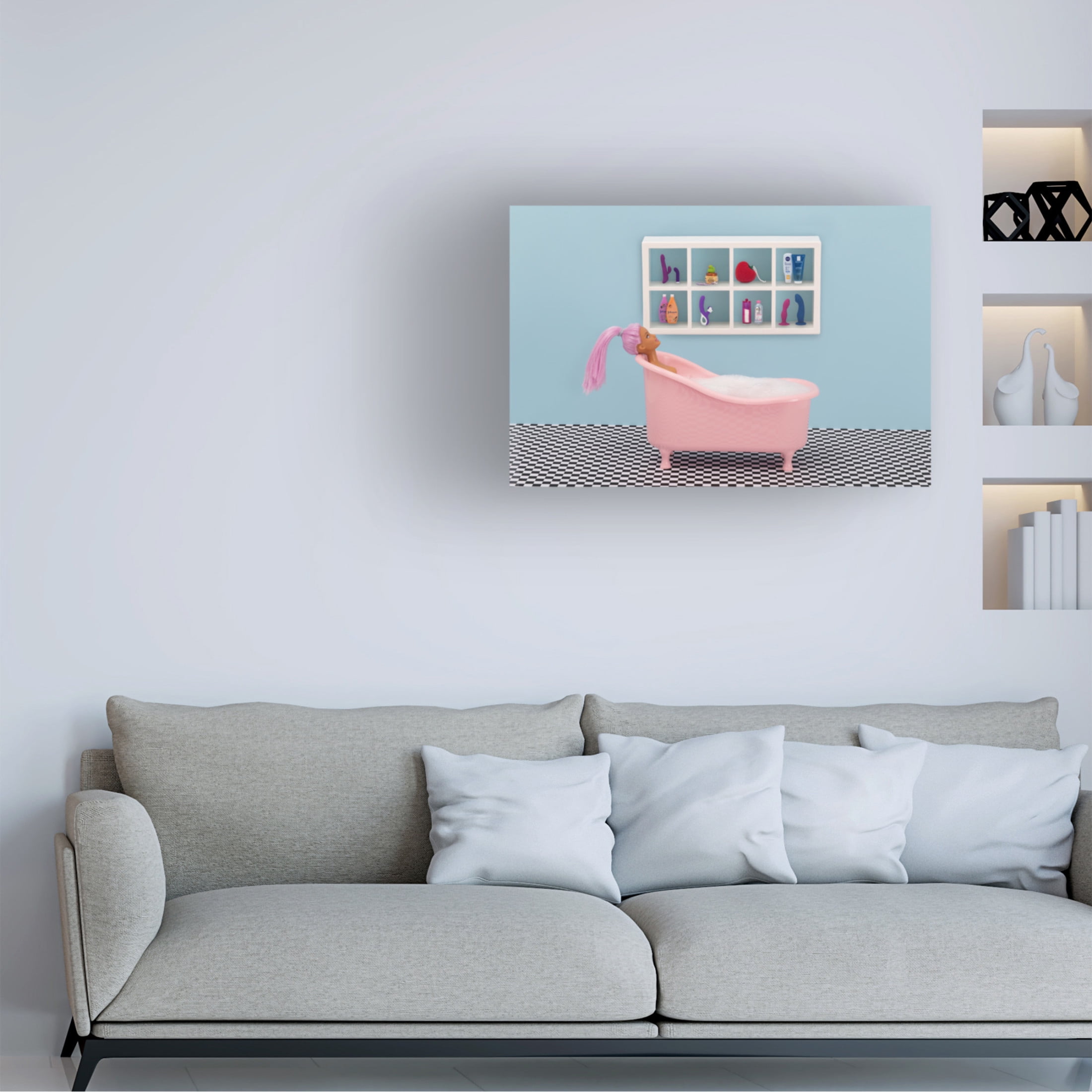 Canvas Wall Art - Julia Ramiro 'Fun At Bath 2.3' Wall Art for Living Room, Bedroom, or Office Décor by Trademark Fine Art - 24 x 16 Inches