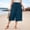 Navy wide leg capri pants for women a1, variant on Cagogo Women Plus Size Wide Leg Capri Pants Elastic Waist Summer Casual Flowy Beach Lounge Trousers Cropped Palazzo Pants for Vacation Work Clothes, Sky Blue S