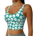 thumbnail image 2 of Vsdgher Green Baseball Print Women Sleeveless Athletic Tank Top Built-in Bra Camisole Sports Vest for Yoga Running Fitness Exercise with Removable Pads, 2 of 8
