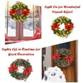 thumbnail image 6 of Gymax 24'' Pre-Lit Artificial Christmas Wreath Holiday Decoration w/ LED Lights, 6 of 10
