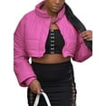 thumbnail image 3 of Seyurigaoka Women’s Cropped Puffer Jackets Padded Full Zip Stand Collar Jacket Quilted Puffy Short Down Coat Winter Outerwear, 3 of 5