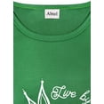 thumbnail image 3 of MAWCLOS Hauts pour Femmes T-Shirt Imprimé Tournesol Manches Courtes Mode Col Rond Vert TG, 3 of 3