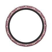 XMXY Car Steering Wheel Cover, Purple Leopard Print Spots Non-Slip Jeep Truck Universal Elastic Steering Wheel Protector 15 inch