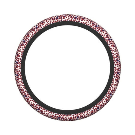 XMXY Car Steering Wheel Cover, Purple Leopard Print Spots Non-Slip Jeep Truck Universal Elastic Steering Wheel Protector 15 inch