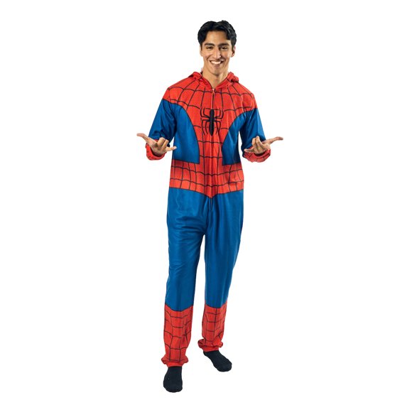 Spider-Man Costume Men’s Hooded Union Suit-XXL