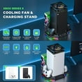 thumbnail image 2 of Pecham Cooling Fan Charging Station Fit for Xbox Series X Console, Dual Controller Charging Dock & Cooler System Stand with 2 x 1400mAh Rechargeable Battery, 9 Light Modes, USB Ports, Game Disc Slots, 2 of 7