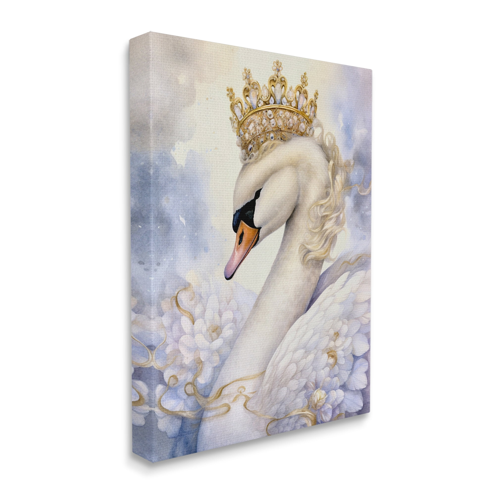 Stupell Industries Elegant Princess Swan Animals & Insects Painting Gallery Wrapped Canvas Art Print Wall Art, 30 x 40