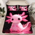 thumbnail image 2 of Feelyou Cute Pink Axolotl Full Size Sheets, Magic Animal Bed Sheets, Dreamy Glitter Stars Galaxy Sheet Sets, Ultra Soft Bedroom Decor, 4-Piece, 2 of 7