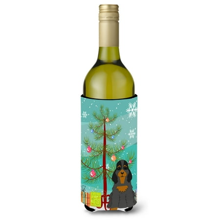 

Carolines Treasures BB4218LITERK Merry Christmas Tree Cocker Spaniel Black Tan Wine Bottle Beverge Insulator Hugger