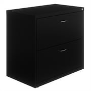 Hirsh Home Office Style Lateral Metal File Cabinet 30 in. Wide 2 Drawer Black