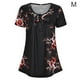 thumbnail image 1 of Camiseta estampada Mujer Verano Cuello redondo Blusa de manga corta Top suelto, Negro, M Methold AP001352-02, 1 of 7