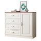 thumbnail image 2 of Gabinete de almacenamiento en el pecho, cómoda moderna y sencilla, de madera maciza, para sala de estar, gabinete de almacenamiento europeo, dormitorio, cajón blanco, 2 of 4