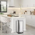 thumbnail image 2 of 8 Gal/30L Step Trash Can, Stainless Steel Garbage Can, Slim Fingerprint Recycling Bin for Kitchen, Dining Room, Office, Restaurant,Black (with Removable Inner Basket & Soft-Close Lid), 2 of 9