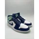 thumbnail image 1 of N I-K-E A i r-Jor-dan 1 Mid Mystic Navy/Mint/White Sneakers 554724-413 Men's Size 12, 1 of 6