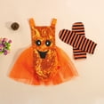 thumbnail image 4 of Douhoow Halloween Baby Girls Romper Infant Cartoon Sequins Sleeveless Bodysuit+ Striped Leg Warmers, 4 of 9