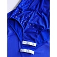 thumbnail image 6 of SiiRoh Kids Girls Sparkly Lyrical Dance Dress High Low Skirted Leotard Modern Contemporary Dancewear Blue 14, 6 of 7